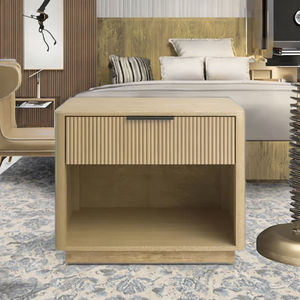 Modern 1-Drawer Solid Oak Wood Smart Bedside <b>Table</b> & Nightstands Mirrored Finish Foldable Design Nordic Style Home Hotel - Product Image 3