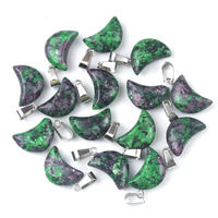 2cm En Gros Ruban Lune Pierre Naturelle Cristal Améthyste Pendentif Quartz Pendentifs Charme pour Collier Fabrication de Bijoux