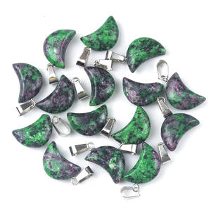 2cm venta al por mayor astilla Luna piedra Natural cristal amatista colgante cuarzo colgantes encanto para collar fabricación de joyas - Product Image 6