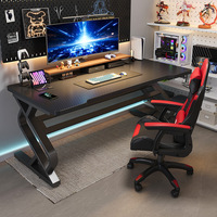Bureau de jeu PC en MDF moderne avec cadre en acier métallique pour chambre à coucher ou bureau