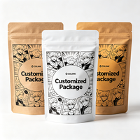 Sachets Doypack en papier kraft recyclable laminé PLA avec fermeture éclair, imprimés sur mesure, thermoscellables pour assaisonnements, noix et thé