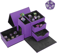 MIO PU Flanell 3-in-1 Würfel ablage Turm Aufbewahrung sbox mit Ständer & Knopf verschluss für DND/RPG Sammelkarten & Spielkarten Geschenk