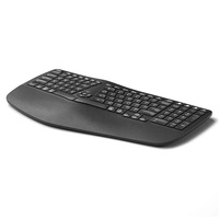 Keyboard terpisah ergonomis, mengetik alami Bluetooth dan USB 2.4G, sandaran pergelangan tangan Keyboard nirkabel kompatibel dengan Windows/Mac