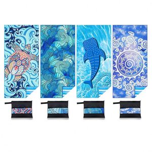Serviette de plage personnalisée en microfibre à séchage rapide, absorbante, sans sable, imprimée sur mesure, pour le camping en plein air et le yoga - Product Image 1