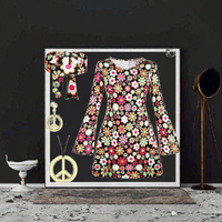Ensemble de costumes hippie disco des années 70 et 80 pour femmes, 4 pièces, tenue de fête d'Halloween pour adultes avec ensemble de bijoux/robe hippie