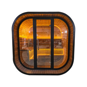 Customizable Size and Material Carbonized Spruce Cedar <strong>Steam</strong> Outdoor <strong>Sauna</strong> <strong>Room</strong> with Electric Stove - Product Image 2
