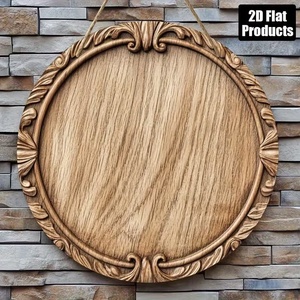 Décoration Murale Ronde Plate 2D en Bois, Style Rétro Bohème Européen, Idéale pour la Commémoration des Voyages, Usage Extérieur et Domestique - Vente Flash Transfrontalière - Product Image 3