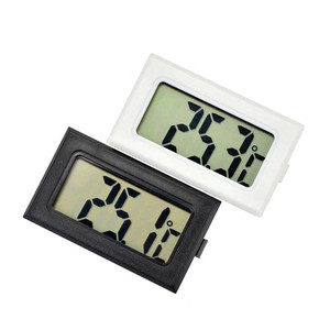 Digital Thermometer Lcd Display Mini Embedded Car Aquarium Fridge Temperature Sensor Black White Plastic Battery Powered - Product Image 1