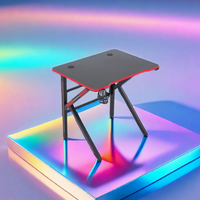 Bureau de Gaming Moderne en Métal Style Racing avec Éclairage RGB 8 Couleurs, Hub USB et Supports pour Casque et Gobelet - Conception Extensible pour la Maison