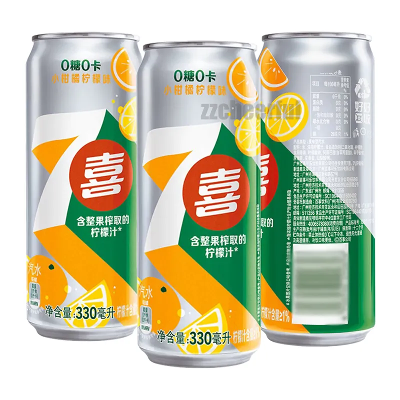 Exotische Frisdrankdrank Ingeblikte Citrus Citroensmaak Frisdrank Bruisend Water 330Ml