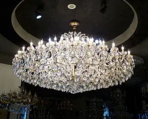 Tempat lilin kristal besar, lampu plafon kaca dekorasi pernikahan hotel ruang tamu Modern