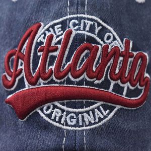 Gorra de Béisbol de Algodón Desgastado Vintage con Bordado Personalizado de Atlanta, Estilo Casual y Deportivo para Exteriores - Product Image 4