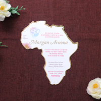 Invitaciones Plegables con Forma de Mapa, Tarjetas de Invitación con Foto Impresa en Cuatro Lados Personalizadas
