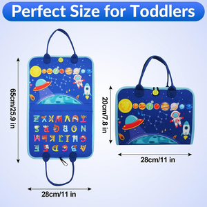 Nuovo aggiornamento Montessori autismo morbido giocattolo sensoriale blu tessuto occupato attività scheda di apprendimento con alfabeto animale per il bambino - Product Image 3