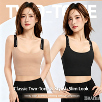 Soutien-gorge minimisateur sans couture grande taille avec bonnets fins anti-transparence, brassière de sport compressive pour femme