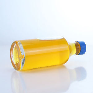 Botella de Licor de Vidrio Flint Redonda Personalizada con Base Pesada y Logotipo Grabado para <span class=keywords><strong>Bourbon</strong></span>, Whisky, Vodka, Ginebra - Product Image 2