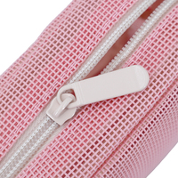 Petite pochette zippée en filet respirant avec logo personnalisé, idéale pour les cosmétiques, les voyages, les cadeaux pour filles