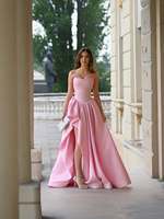 Robes de soirée Ruolai WL003 Glamorous Pink Strapless Asymmetrical Sleeveless Floor-Length