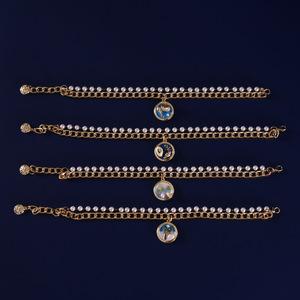 Collier en alliage de perles pour animaux de compagnie Série Océan, 4 styles de pendentifs, longueur réglable, écologique, résistant à la décoloration et durable pour chiens et chats - Product Image 2