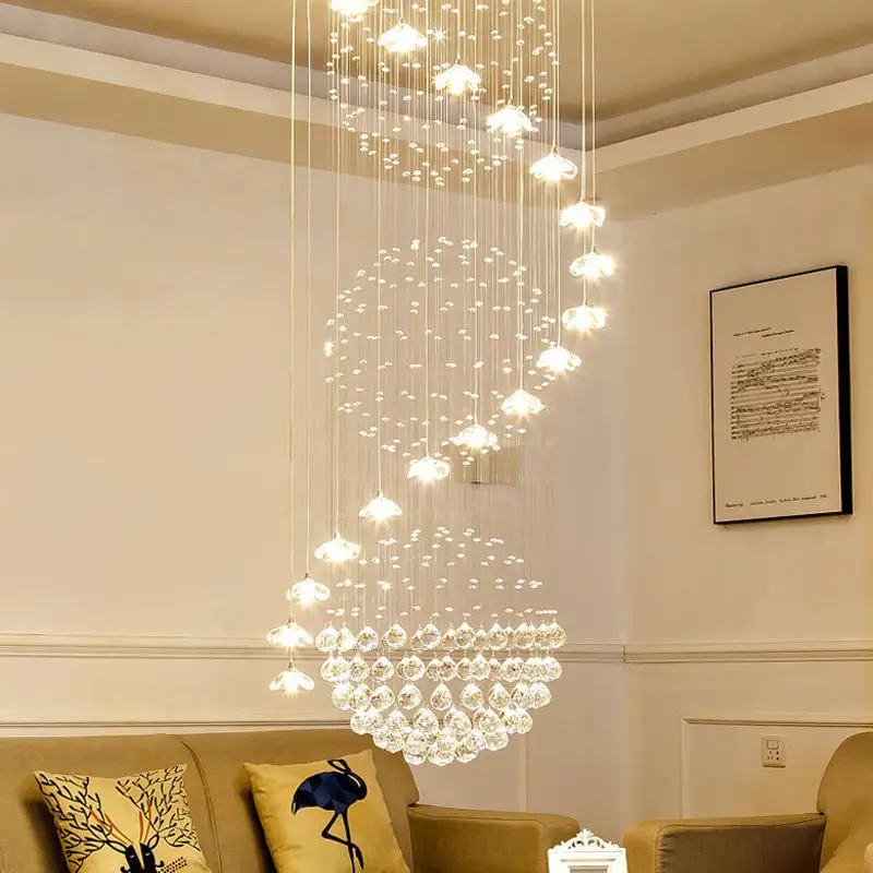 Decorative art decor led ceiling light chandeliers ceiling lamp modern hotel hotel gold long LED pendant lights