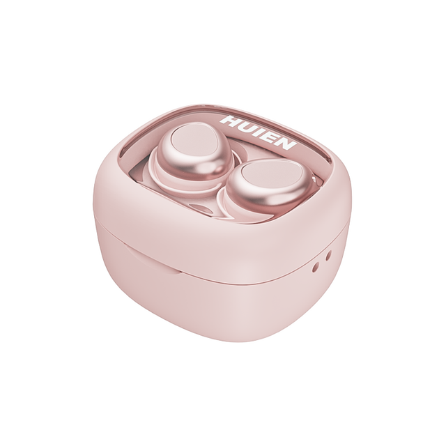 Huien True Wireless Mini Earbuds for Bluetooth 5.3 IPX4 Sweat Resistant LED Battery Indicator In-Ear Lucency Charging Case
