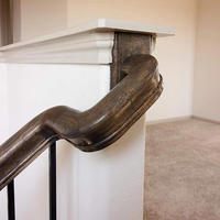 7011 Vietnam Accroche-main en bois d'hévéa massif pour escalier et balcon, moderne, facile à installer, à quart de tour, pour villa et hôtel, fixation murale 1
