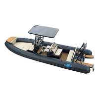 Bateau pneumatique semi-rigide Hedia CE de haute qualité 7m en Hypalon PVC, console 700 Albania, coque en V profond, pour la pêche et le canoë-kayak en mer, avec coque en aluminium