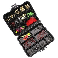 Nouvel Arrivage Laike 128 pièces/ensemble Kit de pêche au plomb avec hameçons, plombs, perles, émerillons, anneaux brisés et stoppeurs 230g pour usage multi-environnement