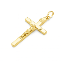 Colgante de Cruz de Oro de 14K Hecho a Mano, Personalizable, Unisex, Regalo Religioso Cristiano, Sin Níquel, Sin Plomo, Colgantes Finos de Terceros