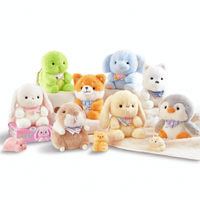 En gros, animaux en peluche doux, jouet en peluche, série Zoo, éléphant, pingouin, lapin, tortue, avec du matériau en peluche de qualité supérieure, cadeau pour enfants
