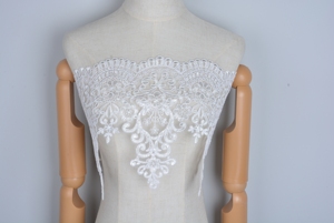 Nhà Máy Trực Tiếp <span class=keywords><strong>Sequin</strong></span> Thêu Ren Cắt Tỉa Đám Cưới Lưới Ren <span class=keywords><strong>Trim</strong></span> Dây Thêu Guipure Quần Áo May Mặc - Product Image 5