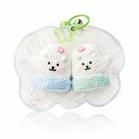 Porte-clés personnalisé Kawaii en forme de gant, en silicone de qualité alimentaire à rebond lent, anti-stress, peluche animale à presser, cadeau OEM