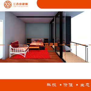 บ้านคอนเทนเนอร์สถาปัตยกรรมสาม-ใน-หนึ่ง รูปทรงสี่เหลี่ยมผืนผ้า ดีไซน์ทันสมัย สำหรับอยู่อาศัย รีสอร์ทกลางแจ้ง - Product Image 5
