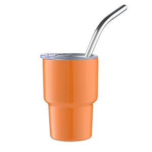 Mini-gobelet isotherme en acier inoxydable de forme personnalisée, verre à shot de 3 oz avec paille, multicolore, impression par sublimation, pour le camping, style américain - Product Image 3