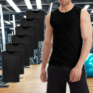 Wholesale Breathable Sporty 100% Cotton Men's Casual Knitted Gym <b>Singlet</b> Plus Size Solid Vest - Product Image 2