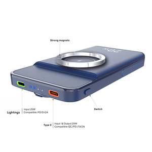 Banco magnético 3 en 1 de 10000mAh, soporte de cargador rápido inalámbrico de 20W, batería externa <span class=keywords><strong>auxiliar</strong></span> para <span class=keywords><strong>iPhone</strong></span> 15 14 13 Series para reloj - Product Image 3
