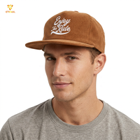 Groothandel goedkope 5-panel Oxford Terry Corduroy Poplin snapback pet met aangepaste geborduurde logo, ongestructureerd, bruine luipaard stippen Argyle
