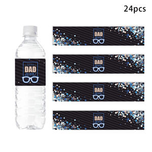Venta caliente 24 unids/pack colorido PET impermeable botella etiquetas adhesivas para bebidas agua Mineral cervezas vino para el Día del Padre - Product Image 6