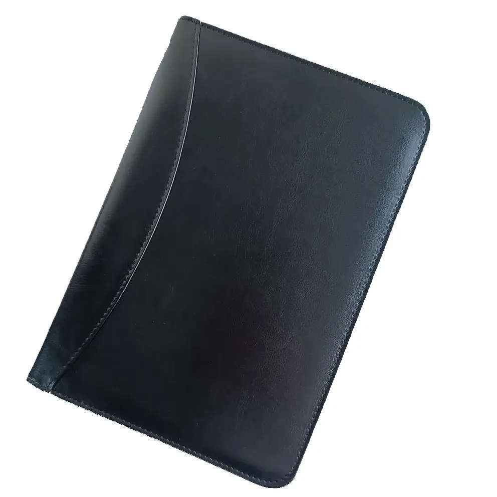 Borsa tascabile con cerniera in ecopelle leganti con cerniera A5 agenda Planner Notebook regalo per ufficio porta documenti di viaggio