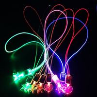 Lampu gantung warna-warni untuk lampu kilat led menyala tali lanyard leher untuk pesta klub konser vokal rapat