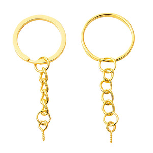 Gold-tone Metal Keychain Round Chain <b>Key</b> <b>Ring</b> Brass Plated DIY Bag <b>Accessory</b> Spring 2025 - Product Image 1