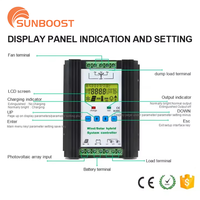 Sunboost 24V Éolienne haut de gamme 300W 500W 800W 1KW 1.2KW 1.5KW Panneau solaire MPPT DC/AC à DC Wind-solar Hybrid Controller