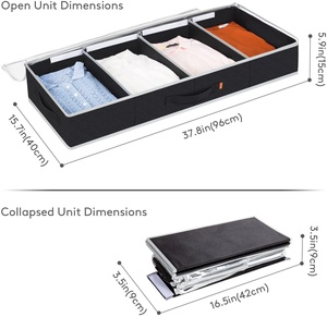 Caja de Almacenamiento de Ropa Plegable de Tela No Tejida, con Compartimentos, Capacidad de 24L, Apilable, Diseño Moderno para Edredones y Ropa Interior - Product Image 5
