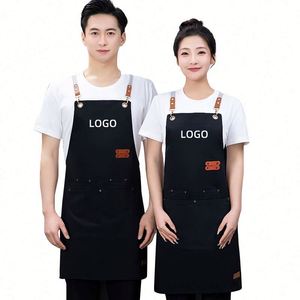 Tablier de haute qualité personnalisé pour cuisine, hôtel, entretien ménager, design floral, salon de coiffure, styliste, serveur - Product Image 1