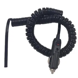 12 V 24V voiture allume-cigare chargeur de voiture prise spirale câble enroulé spiraalkabe câble d'extension <span class=keywords><strong>rallonge</strong></span> <span class=keywords><strong>télescopique</strong></span> - Product Image 1