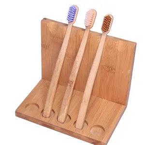 Nouveau type! 100% brosse à dents en bambou à poils souples de forme oblique écologique avec logo d'emballage personnalisé pour adulte