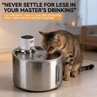 Fontaine à eau sans fil pour animaux de compagnie, distributeur d'eau intelligent automatique pour chats, rechargeable sur batterie, séparation eau propre et eau sale