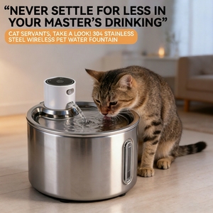 Fontanella d'Acqua Wireless <span class=keywords><strong>per</strong></span> Animali Domestici, Distributore Automatico Intelligente <span class=keywords><strong>per</strong></span> <span class=keywords><strong>Gatti</strong></span> con <span class=keywords><strong>Batteria</strong></span> Ricaricabile e Separazione Acqua Pulita/Sporca - Product Image 1
