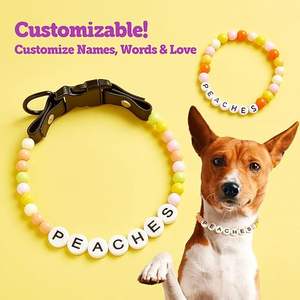 Collare per <span class=keywords><strong>Cani</strong></span> Personalizzato di Lusso in Alluminio con Perline Impermeabili e Fiocco, Nome Personalizzabile, Regalo, Braccialetto dell'Amicizia - Product Image 2