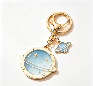 Space Planet Keychain Enamel <b>Key</b> <b>Ring</b> Stainless Steel Pendant Cartoon Charm for Gift and <b>Bag</b> Accessory - Product Image 2